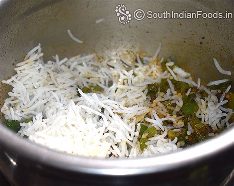 Capsicum rice-How to make- step by step photos