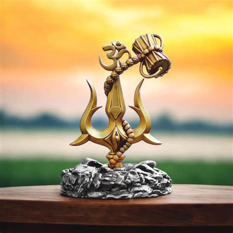 Buy Badgoti Handicraft Cold Cast Resin Shiva Trishul for Car Dashboard ...