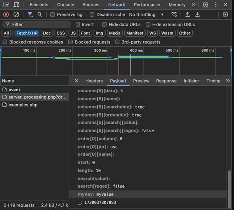Columns DataTable 的图像结果