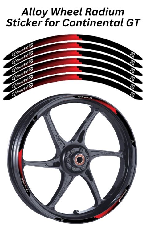 Alloy Wheel Radium Sticker Compatible with Continental GT 650 | Made in ...