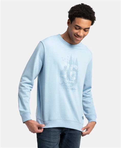 Buy Super Combed Cotton Rich French Terry Printed Sweatshirt with ...