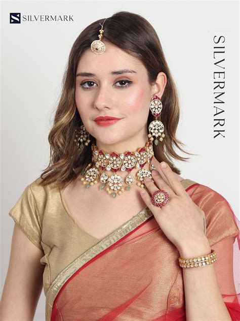 Nora Sterling Silver Polki Necklace – silvermark