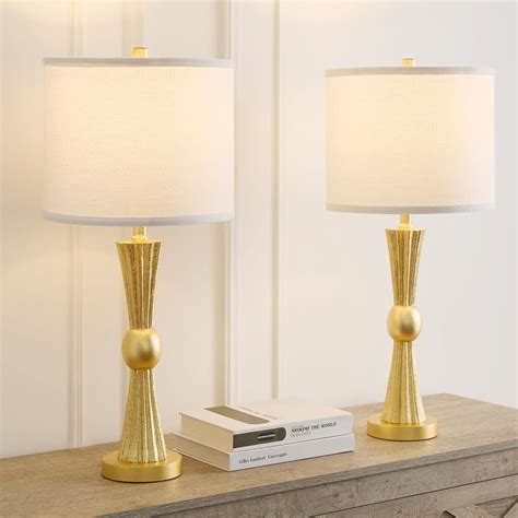 DGGDOME 27“ Hammered Gold Table Lamp Set of 2,Modern Tall Gold Lamp for ...