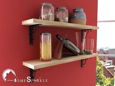 Home Sparkle Wooden Shelf with Wall Brackets (Brown) : Amazon.in: Home ...