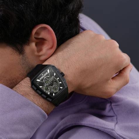 Buy Online Police Multifunction Black Dial Black Color Silicone Strap ...