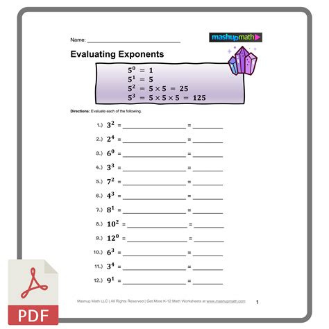 Image result for Exponents Practice Worksheet