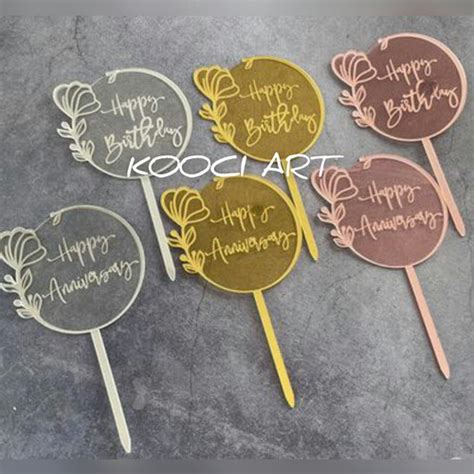 Jual Cake topper happy birthday hbd/topper anniversary anniv/hiasan kue ...