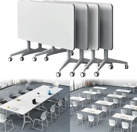 Amazon.com: Conference Table Foldable Meeting Tables,4 Pcs Flip Top ...