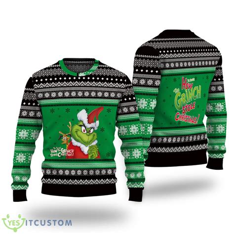 All Over Printed How Grinch Stole Green Christmas Sweater - YesItCustom