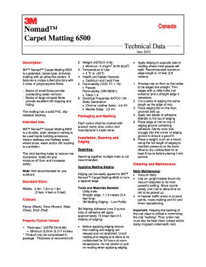 Fillable Online 3M Nomad Carpet Matting 6500 - Tech Data.doc Fax Email ...