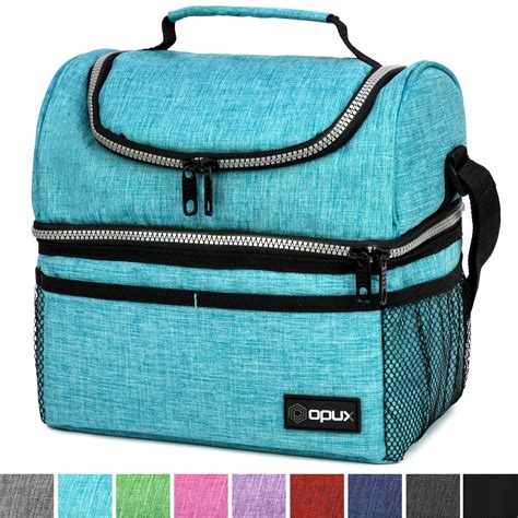 Insulated Dual Compartment Lunch Bag for Men, Women | Double Deck ...