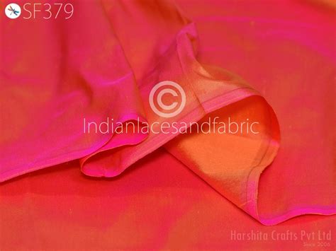 80gsm Iridescent Indian Silk Fabric by the yard Pure Mulberry Silk Sca ...