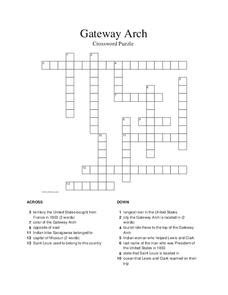 Gateway Arch Crossword Puzzle Worksheet for 4th - 5th Grade | Lesson Planet