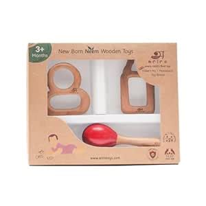 Buy Ariro Wooden Teethers Gift Set-3 For Baby Boy & Girl | Hand Crafted ...