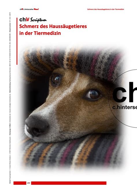chW Schmerz des Haussäugetieres in der Tiermedizin – C. Hinterseher Wissen