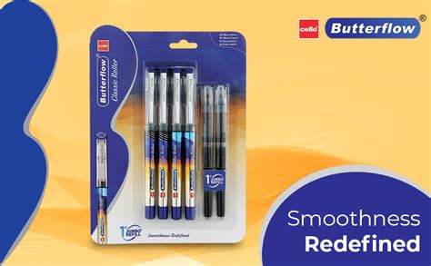 Cello Butterflow Classic Roller Pen Set | Pack of 4 Roller Pens | 2 ...