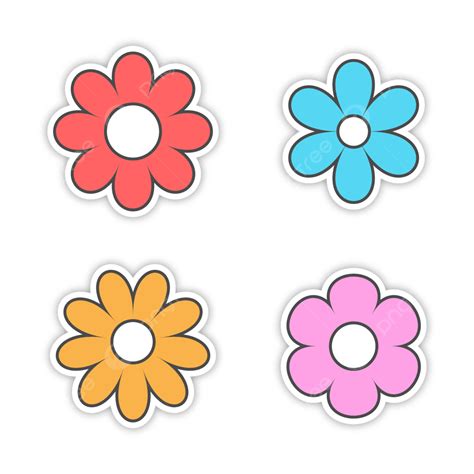 Stickers Pack Vector Art PNG, Flower Sticker Pack, Flower, Sticker, Pack PNG Image For Free Download
