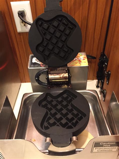 This hotel's waffle cooker makes waffles in the shape of Texas : r ...