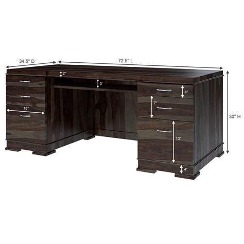 Nismaaya Acelin Modern Solid Wood Office Executive Desk With Keyboard ...