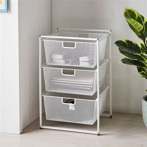 elfa Drawer System 45 Mesh Drawer 3 Runner - White | Howards Storage World