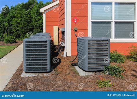 Multiple Apartment Air Conditioning Units Stock Photo - Image of ...