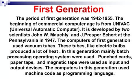 PPT On Computer Generations | PPTX | Computing | Technology & Computing