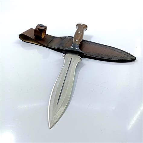 Handmade Full Tang Blade Dagger Knife With Leather Sheath-Tactical Knife-Fairbairn Sykes Knife ...