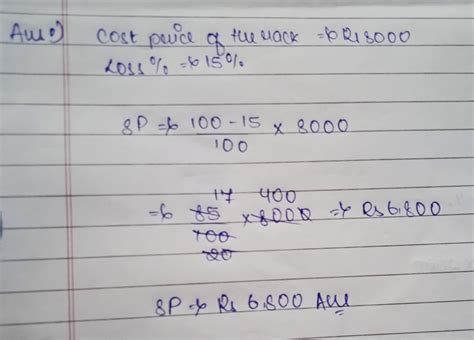 workout the selling price a) A rack bought for rs 8000 and sold at 15% ...