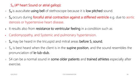 Cardio vascular system (cvs) examination | PPTX