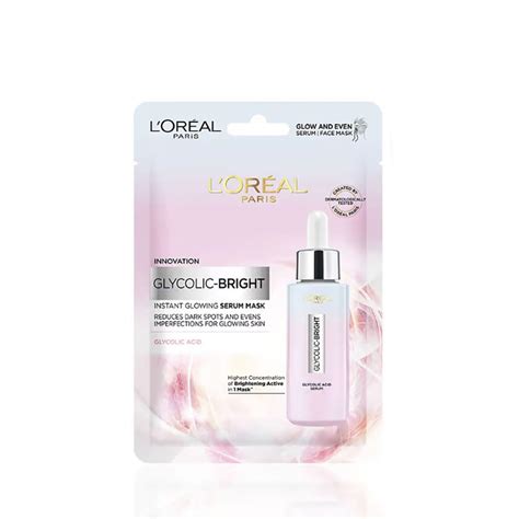 L'Oreal Paris Glycolic Bright Glowing Serum Sheet Mask : Amazon.in: Beauty