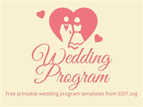 Free Downloadable Wedding Programs 的图像结果