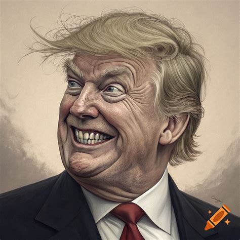 Caricature of Donald Trump styled as Grumpy Smurf on Craiyon