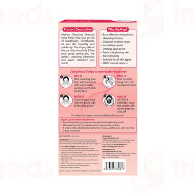 Hiphop Skincare Cleansing Charcoal For Women Nose Strips Pack Of 3 ...