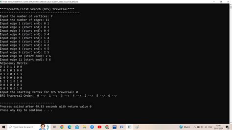 Image result for BFS Graph Traversal Program in C