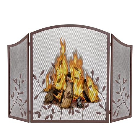 WICHEMI Fireplace Screen 3 Panel Folding Fireplace Screens 48 x 30 Inch ...