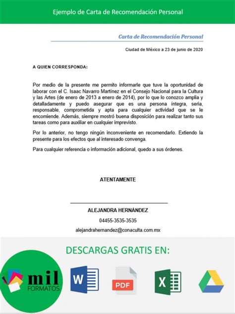 Carta de Recomendación Personal » Ejemplos, Formatos 2022