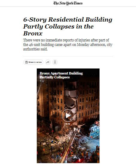 纽约曼哈顿八层大楼坍塌 一死一伤 | 希望之声