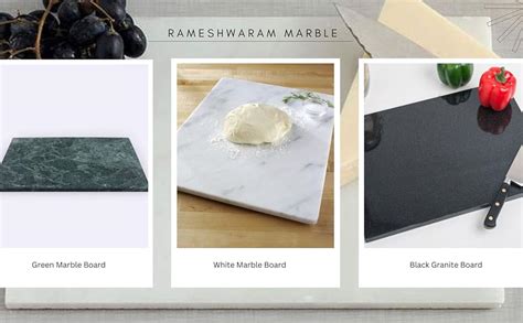 Buy RM Rectangular Marble Cutting Boards - Black (12*16 cm) | Edges ...