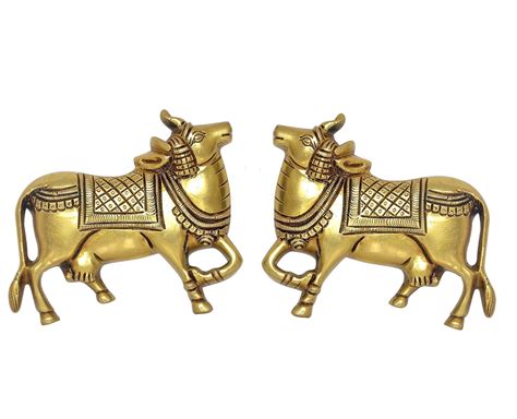 Buy APKO Brass Kamdhenu Cow Pair Wall Decor Sculpture, Wall Hanging Gau ...