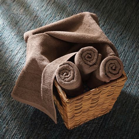Set of 4 Chocolate Brown Sheared Hand Towels