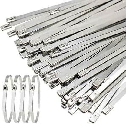 GLOBOMOTIVE Premium Stainless Steel (SS-304) Self Locking Zip Ties (300 ...
