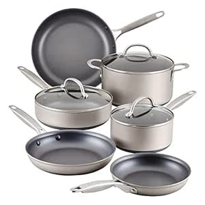 Buy Anolon Achieve Hard Anodized Nonstick Cookware Pots and Pans Set, 9 ...