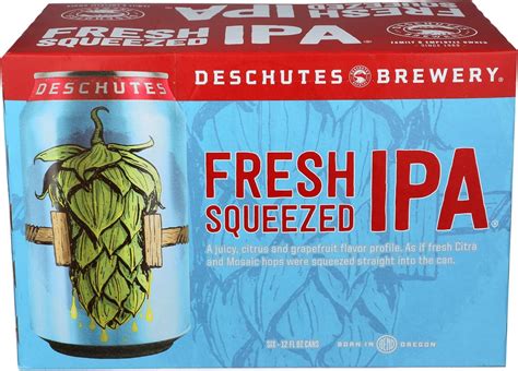 Amazon.com: Deschutes Brewery, IPA Fresh Squeezed, 6pk, 12 Fl Oz Cans ...