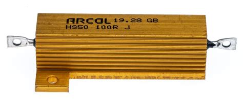 HS50 100R J Arcol | Arcol HS50 Series Aluminium Housed Axial Wire Wound ...