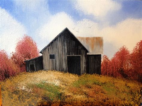 Oil painting I did under instruction of Wilson Bickford tutorial. | Barn painting, Farm scene ... - painting of a barn