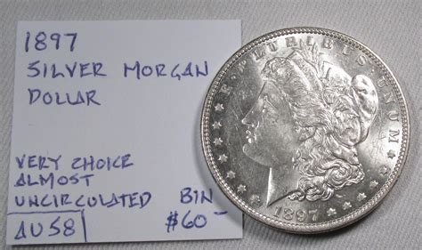 1897 Silver Morgan Dollar VCH UNC Coin AQ461 - Decatur Coin and Jewelry