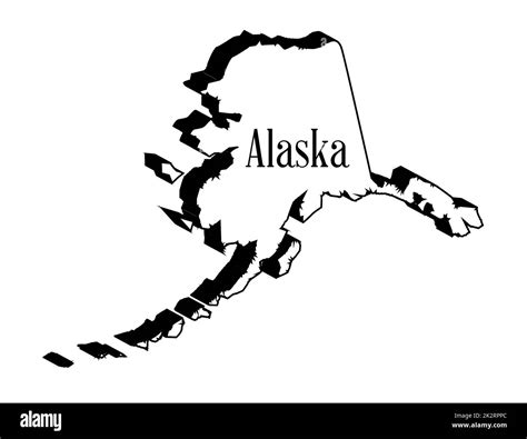 Alaska 3D Outline Map Stock Photo - Alamy