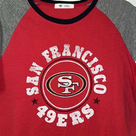 San Francisco 49ers ‘47 Brand Ladies Raglan Size Large Red/Gray T-Shirt ...