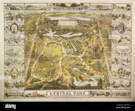 Central park map hi-res stock photography and images - Alamy