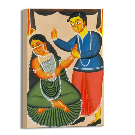 Tanjore Indian Traditional Canvas Painting with Large Framed Canvas ...